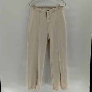 Wish List denim cream jeans split front size large 100% cotton high waist